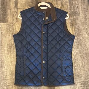 Peter Millar Essex Navy Blue Quilted Vest Size Small